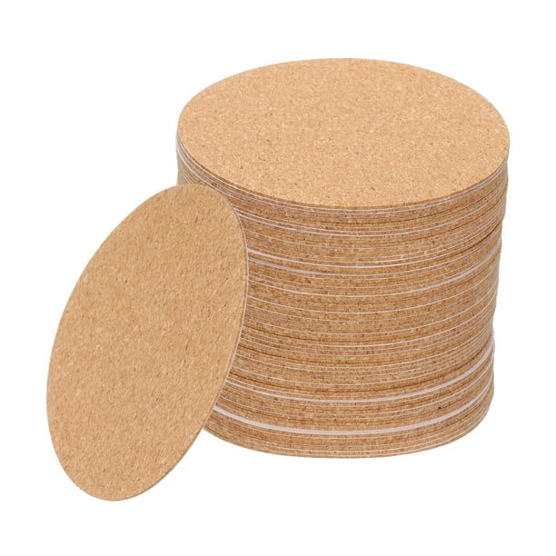 Uxcell 60Pcs Posavasos de Corcho para Bebidas, Posavasos Redondos de 3.1 pulgadas Absorbentes para Café