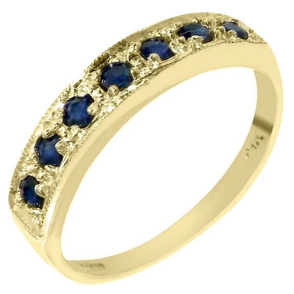 LBG Solid 10k .417 Yellow Gold Natural Sapphire Womens Band Ring - Sizes 4 to 12 Available