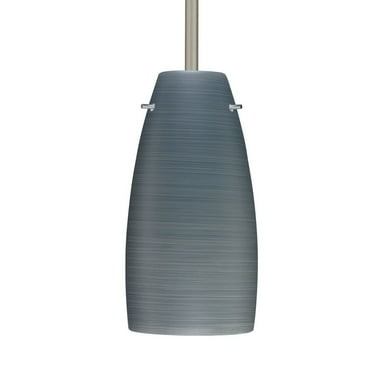 1TT-1512TN-LED-SN-Besa Lighting-Tao 10 - 1 Light Stem Pendant In Contemporary Style-10.75 Inches Tall and 5.13 Inches Wide-Satin Nickel Finish-Titan