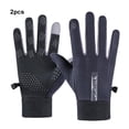 thumbnail image 3 of Justharion Fashionable Waterproof Mens Winter Gloves Touch Screen Outdoor Convenient And Convenient Two Finger Men's gray, 3 of 6