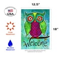 thumbnail image 2 of Toland Home Garden Rainbow Owl Bird Welcome Flag Double Sided 12x18 Inch, 2 of 5