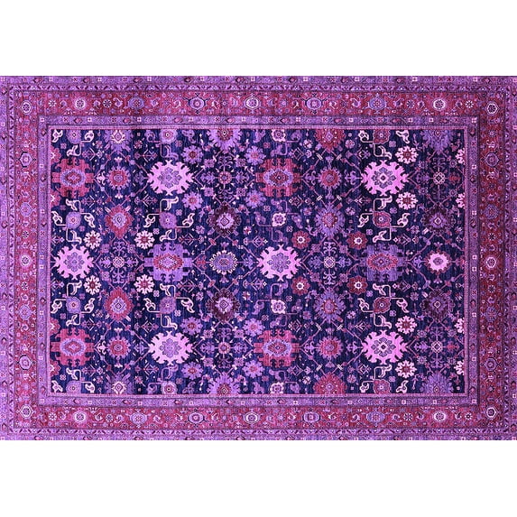 Ahgly Company Indoor Rectangle Oriental Purple Industrial Area Rugs, 8' x 10'