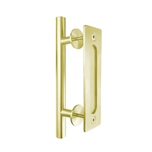 Miseno Mbd5830 7" Long Center To Center Barn Door Handle/Pull Set - Brass