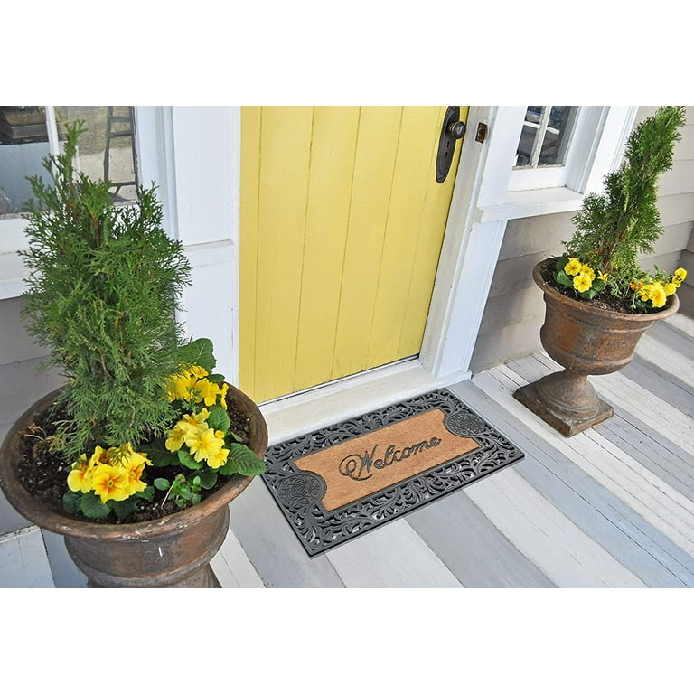 A1HC Welcome Rubber and Coir Large Heavy-Duty Outdoor Doormat, 24