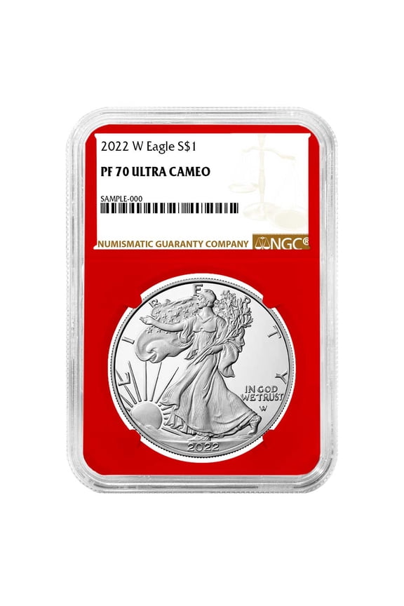 2022-W Proof $1 American Silver Eagle NGC PF70UC Brown Label Red Core
