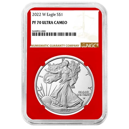 2022-W $1 1-oz Proof American Silver Eagle NGC PF70UC Brown Label Red Core