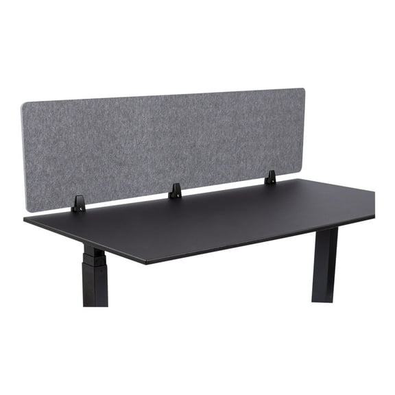 Stand Up Desk Store ReFocus Raw Clamp-On Acoustic Desk Divider Mounted Privacy Panel to Reduce Noise and Visual Distractions (Castle Gray, 59"  x 16" )