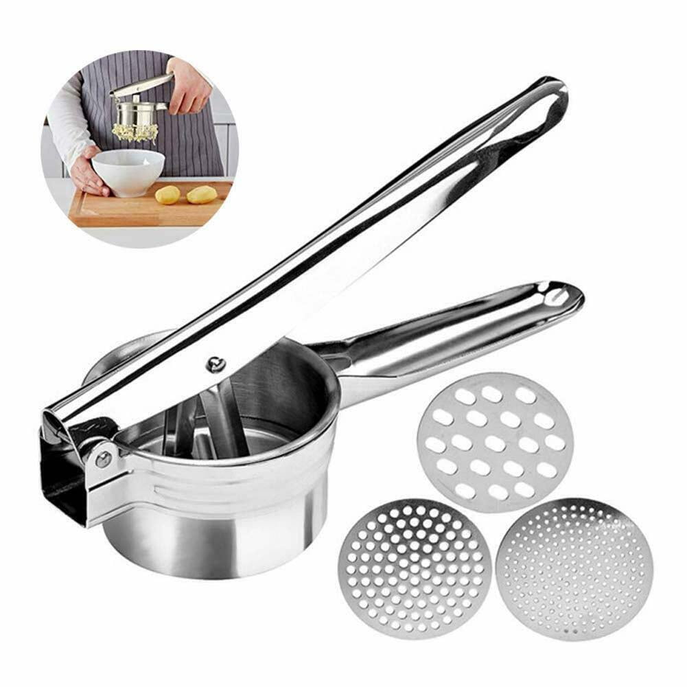 EE_ Universal Stainless Steel Potato Ricer Masher Hand Held Smooth Vegetable Fru 