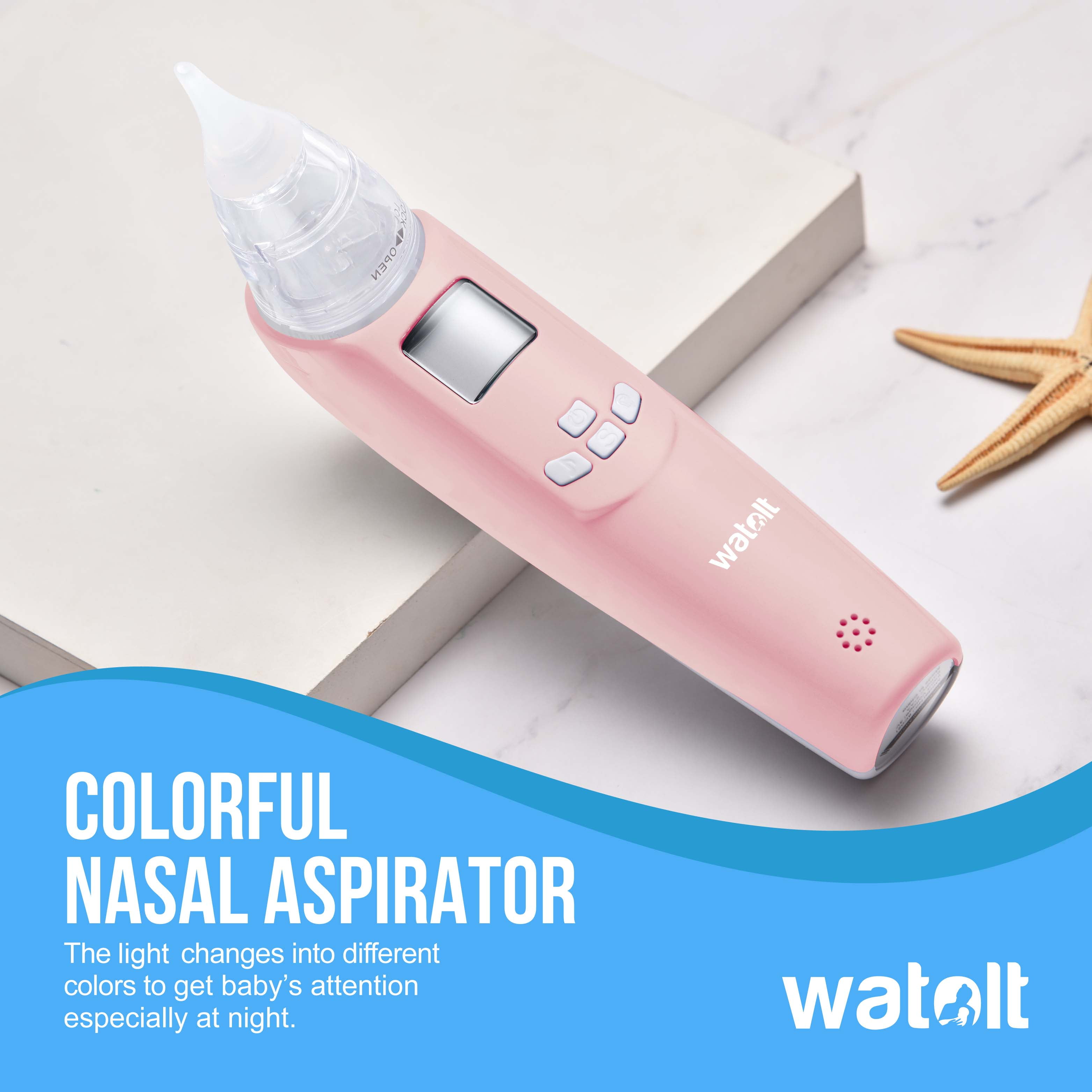 Watolt Baby Nasal Aspirator - Electric Nose Suction for Baby - Automatic Booger Sucker for Infants - Battery Powered Snot Mucus Remover for Kids Toddlers (White, Standard)