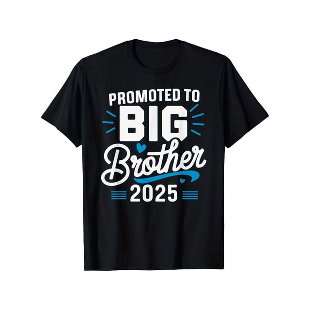 Camiseta de algodón para niño con estampado "Ascendido a Gran Hermano 2025", cuello redondo y manga corta, cómoda e informal.