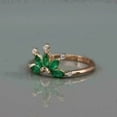thumbnail image 2 of 2Ct Marquise Cut Simulated Green Emerald Women's Gift Engagement Ring 14K Rose Gold Plated, 2 of 4