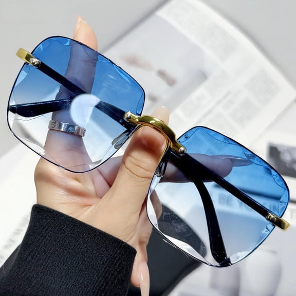 Rimless Women's Sunglasses Fashion Gradient Lenses Square Sun Glasses Lady Vintage Classic Designer Shades UV400 Goggles