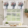 thumbnail image 2 of Spring Blooms Botanical Curtain Valances for Windows, Kitchen Valance Window Treatments Panel 2 Pack, Summer Daisy Green Leaf Rod Pocket Short Curtains for Bathroom Bedroom 54 x 18 Inch, 2 of 8