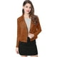 thumbnail image 1 of Chaquecorde mujer Soft Moto Zip Up Pockets Chaquetas de motociclisde gamusintétimarrón L, 1 of 6