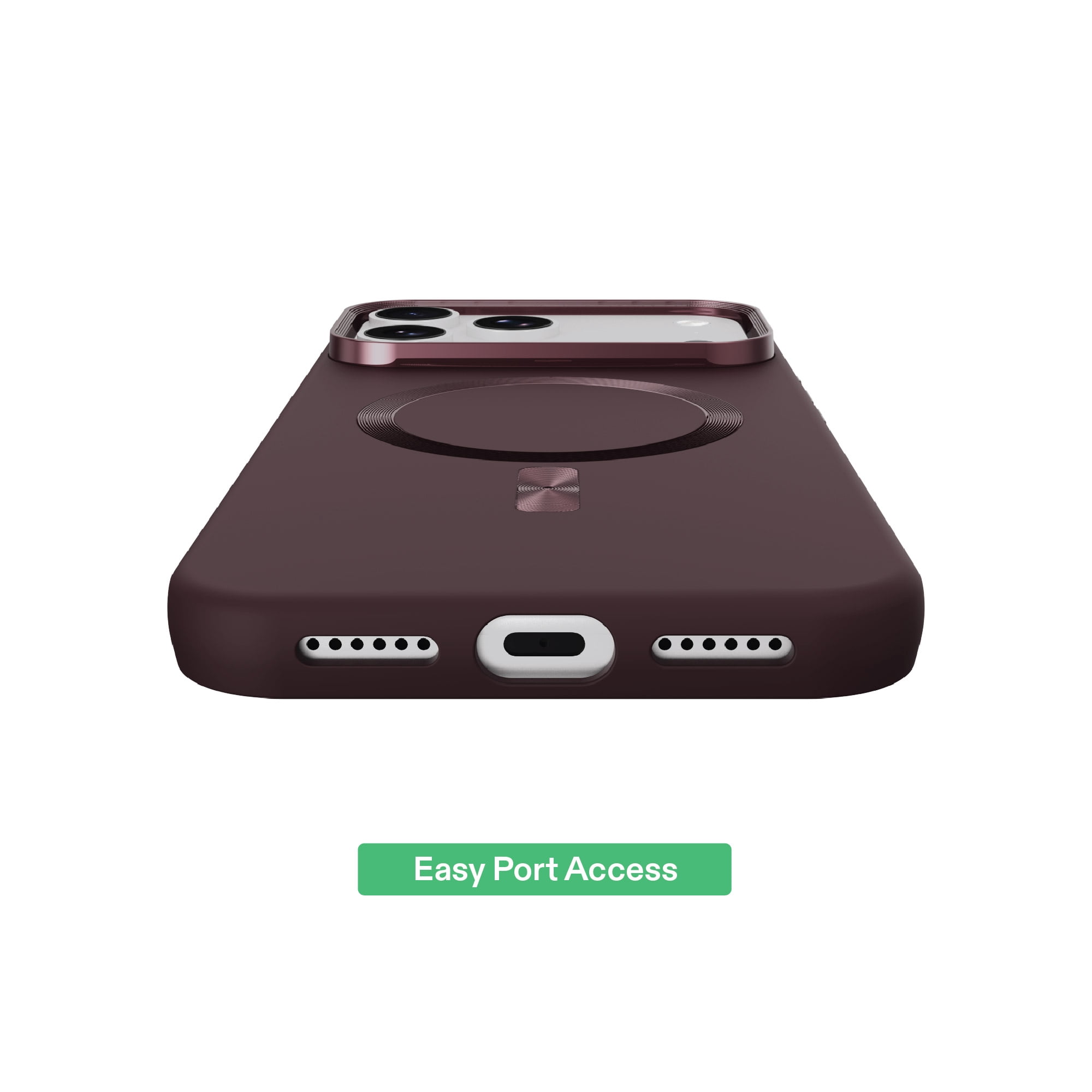 onn Soft Touch Phone Case for iPhone 18 Pro Max / 17 Pro Max, MagSafe Compatible - Plum Chocolate