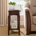 thumbnail image 5 of Leick Home Solid Wood Stratus Narrow Side Table with Shelf, Heartwood Cherry, 5 of 17