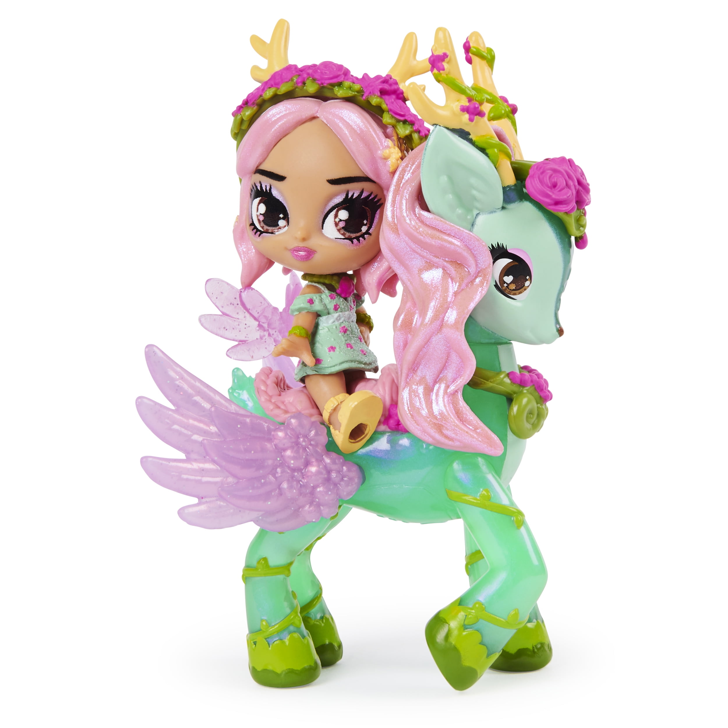 Hatchimals Pixies Riders, Petal Primrose Pixie and Deeraloo Glider Hatchimal Set with Mystery