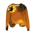 thumbnail image 5 of YDFCWXW Womens Crewneck Sweatshirts Fall Winter Long Sleeve Pullover Tops Casual Halloween Graphic Oversized Shirts 2025 Gold, L, 5 of 5