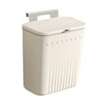 thumbnail image 2 of Bote de basura para cocina, estrecho, impermeable, para colgar, pequeño, con tapa, para debajo del fregadero, RV y baño Blanco cremoso, 2 of 9