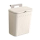 thumbnail image 2 of Cubo de basura colgante para cocina con tapa, cubo de basura compacto para baño, cubo de basura delgado para encimera, dormitorio, RV Blanco cremoso, 2 of 9