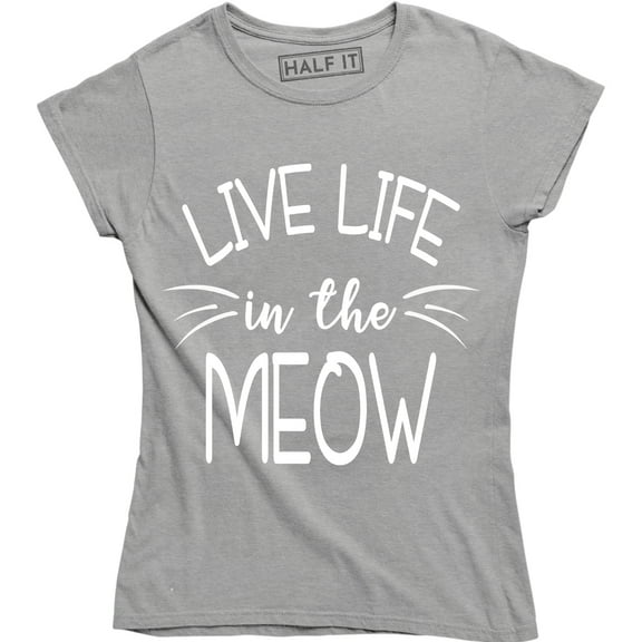 Live Life In The Meow Cat Lovers Pet Animal Rescue Kitchen T-Shirt