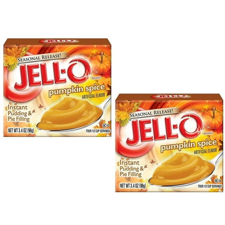 Kraft Jell-O InstantPudding Dessert & Pie Filling, Pumpkin Spice, 3.4 Oz. Boxes (Pack of 2)