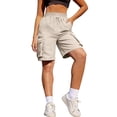 thumbnail image 6 of Women's 7'' Hiking Shorts Lightweight Athletic Golf Cargo Shorts with Zipper Pockets Quick Dry Summer Khaki XXL, 6 of 6