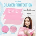 thumbnail image 2 of Baberos dentales JJ CARE, 125 unidades, impermeables, 3 capas, rosas, 13 x 18 cm, 2 of 9