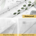 thumbnail image 4 of No Hook Eucalyptus Shower Curtain with Snap in Liner Set, Sage Green Botanical Weeping Leaf Waterproof Fabric Bathroom Curtains with See Through Top Window, Hotel Style Stall 54 x 78 Inch, 4 of 9