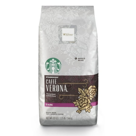 - Starbucks Caffe Verona Dark Roast Whole Bean Coffee, 20-Ounce Bag