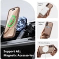 thumbnail image 3 of Magnetic Compatible with iPhone 16 Case, Upgraded [Full Camera Protection] [Compatible with MagSafe] Protective Translucent Matte Women Girl Phone Case Cover, Brown, 3 of 14