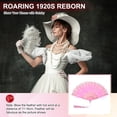 thumbnail image 4 of Uxcell Embroidered Flower Marabou Feather Fan, Vintage Folding Handheld Fan for Costume Party Dancing Wedding Show Pink, 4 of 6