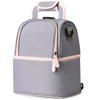 NCVI Breastmilk Cooler Bag Backpack with Ice Pack, Fits 6 Bottles (Gray)