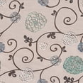 thumbnail image 7 of BELLEZE Accent Chair with Ottoman Set of 2, Curved Back Living Room Chair, Stylish Barrel Club Chair and Footrest Set, Upholstered Round Tub Reading Chair for Bedroom - Lydia (Floral Beige/Linen), 7 of 7