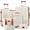 Ivory, variant on Euroco 6 Piece Luggage Sets, ABS Hardshell Suitcase Set with 2 Bags,Spinner Wheels & TSA Lock, Large Checked Travel Suitcases for Family,16/20/24/28 Inch,Ivory