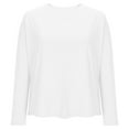thumbnail image 6 of EchfiProm Trendy Tops for Women White Basic Pullover V-Neck Plain Loose Ladies T-Shirt, 6 of 6