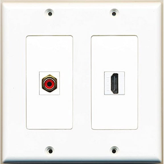 RiteAV - 1 Port HDMI 1 Port RCA Red - Dual Gang Wall Plate