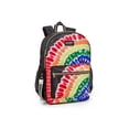 thumbnail image 3 of Justice™ Brand Girls Tie Dye Nylon Multi Compartment Backpack 17” Backpack with Texture Rubber Embossed Keychain, 3 of 4