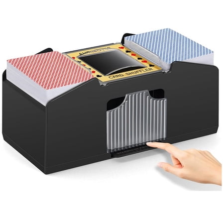 Card Shuffler 2/4/6 Deck, Automatic Electric Playing Card Shuffler, Battery Operated Poker UNO Shuffling Machine, for Family Party Games
