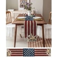 thumbnail image 6 of Coastal American Flag Burlap Cotton Table Runner 13x108 Inches Long, Starfish Shell Vintage Farmhouse Table Runners, Outdoor Dining Tablecloths Decor for Baby Shower/Party/Wedding, 6 of 6