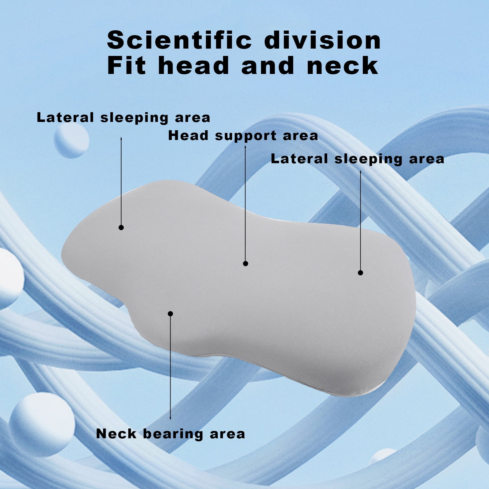 Deep Sleep Cooling Neck Pillow, Cervical Neck Support Pillow for Pain Relief with Zero-Pressure Tech & Built-in Springs Design, Ergonomic Contour Memory Foam Pillows for Back&Side Sleepers - Gray