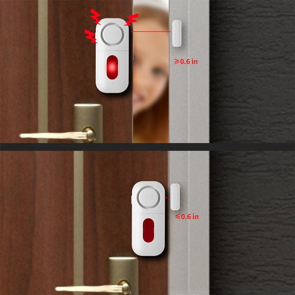 LOLIPPYY Warning Alarm for Home Door Window Alarm ABS White 1Set