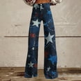 thumbnail image 2 of QIJUNTUO Women's Independence Day Wide Leg Palazzo Pants With Elastic Waist & Patriotic Print Summer Casual Lounge Wear, 2 of 4