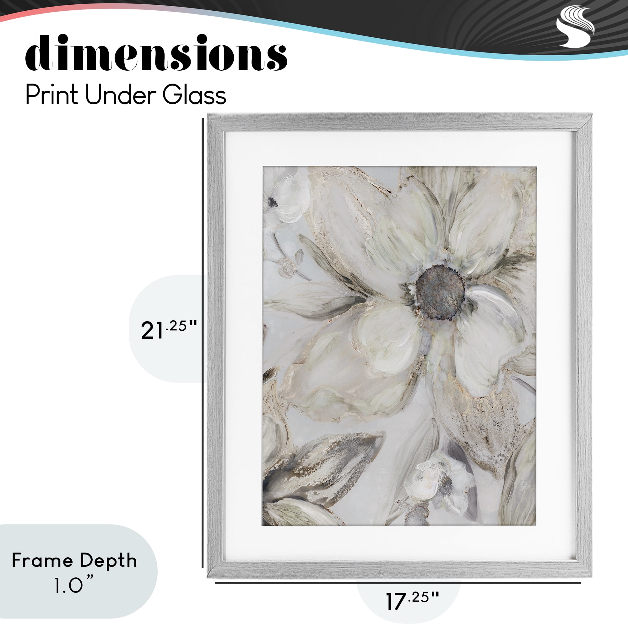 Stupell Industries Sandstone Tone Blooms Gray Framed Print Under Glass, design by Carol Robinson
