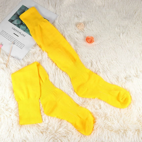 FRCOLOR  Long Tube Socks Over-the-knee Football Soccer Exercise Accessories Yellow