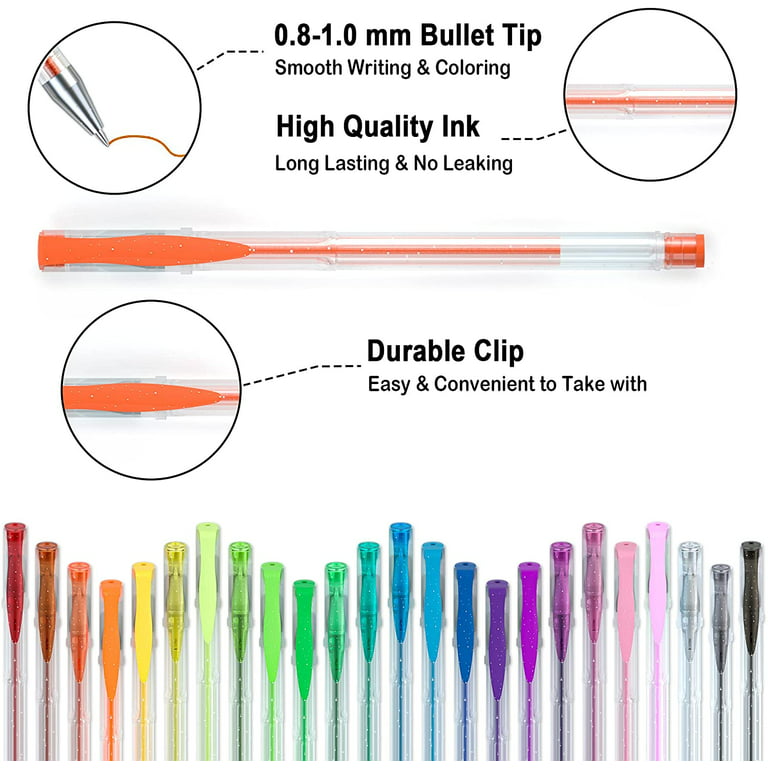 240 Pack Set 120 Colored Gel Pen with 120 Refills Fine Tip Glitter Gel pens  forKids Adults Coloring Scrapbooks Bullet Journaling