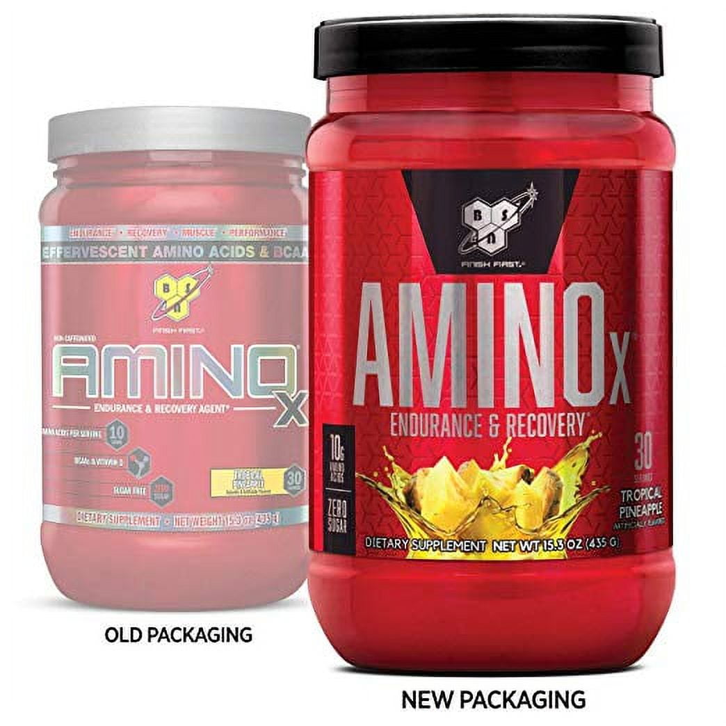 BSN Amino X Amino Acids + BCAA Powder, Tropical Pineapple, 30 Servings