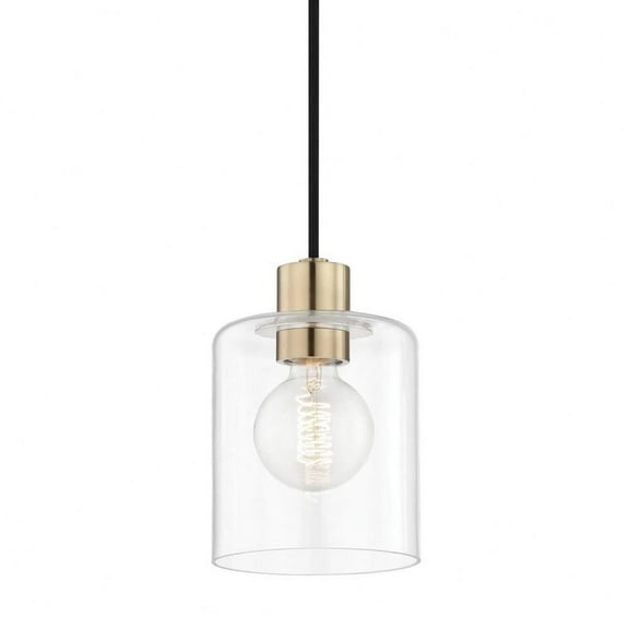 -One Light Pendant in Style-5.5 inches Wide By 8 inches High-Aged Brass Finish Bailey Street Home 735-Bel-2692761