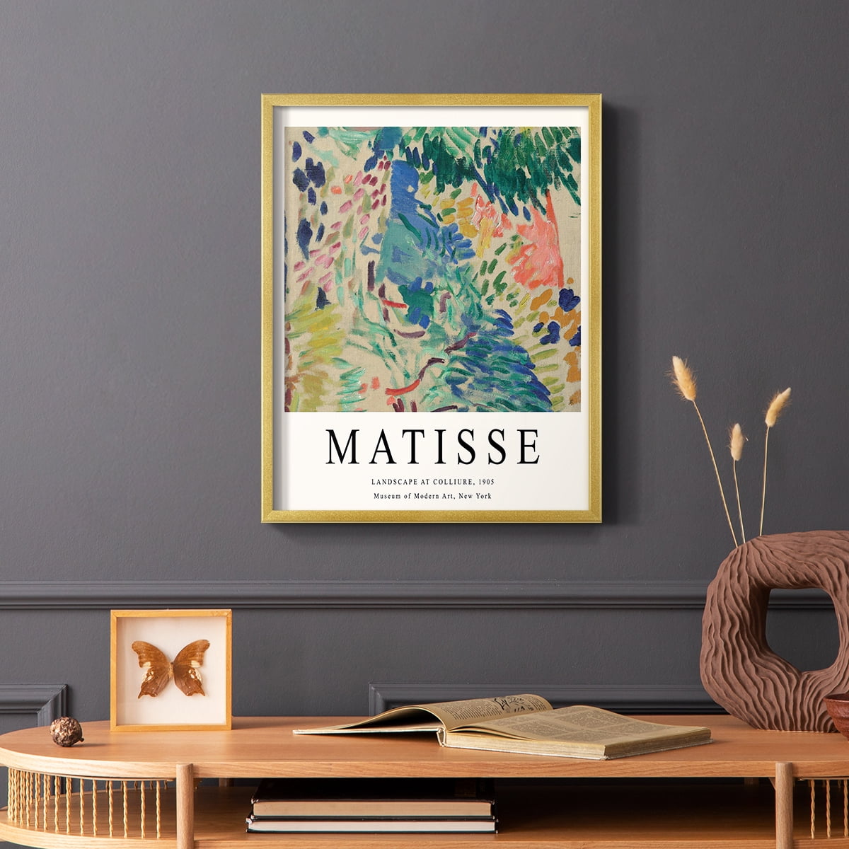 Matisse CDXCIII in Gold Solid Wood Framed Print No Nail Hanging