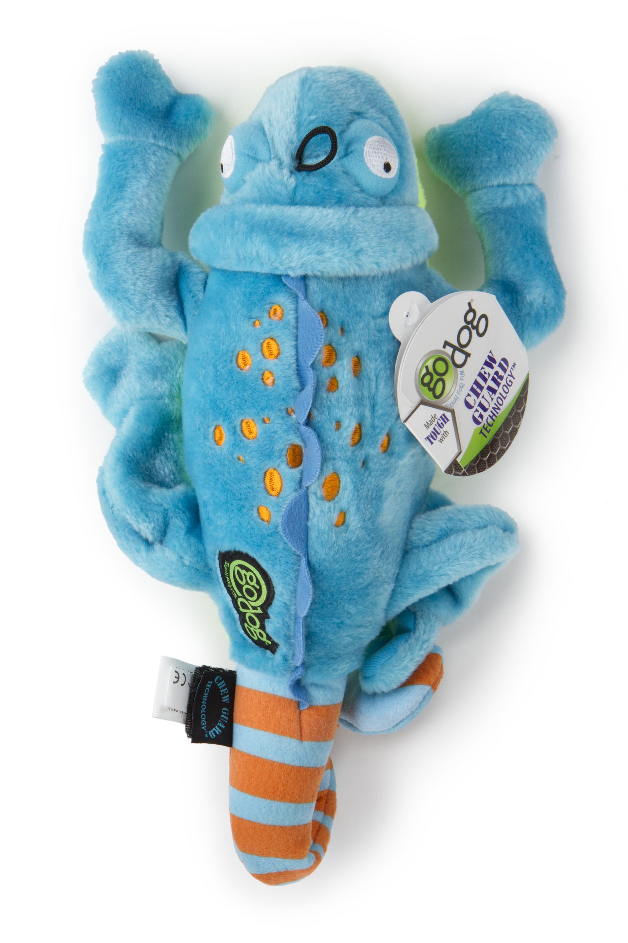 goDog Amphibianz Chameleon Durable Plush Dog Toy with Chew Guard Technology and Squeaker Walmart